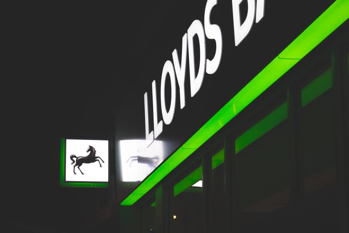 led lighting in sign at night